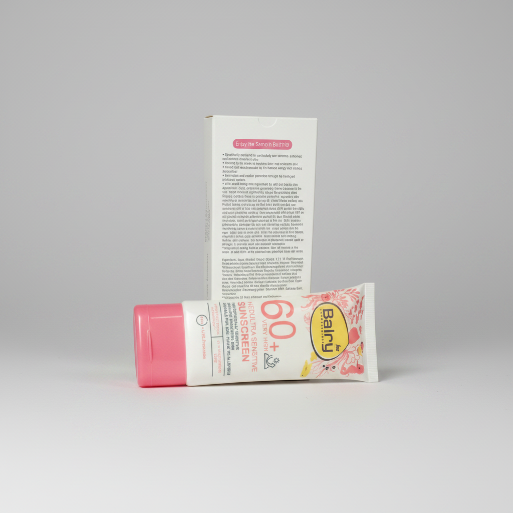 Balry SPF 60+ Ultra Sensitive Sunscreen for sensitive skin with UVA and UVB protection
