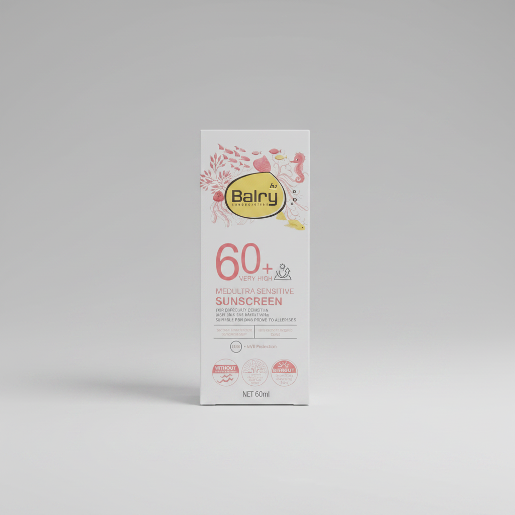 Balry SPF 60+ Ultra Sensitive Sunscreen for sensitive skin with UVA and UVB protection