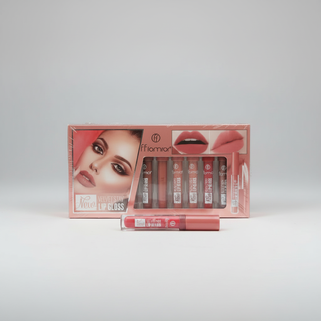Fflomror Velvet Stay Lip Gloss Set – Long-Lasting Glossy Lip Color